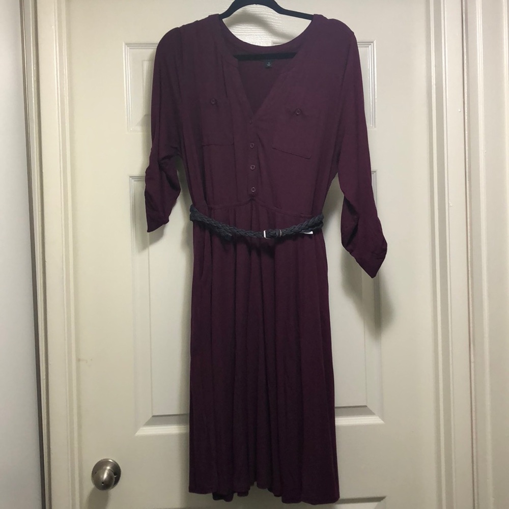 Maroon Cotton Dress